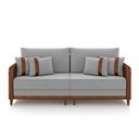 Ver imagem 3 de Sofá 3 Lugares Living 212cm Pé Madeira Valença Marrom/veludo K01 - D\'rossi Cor Cinza