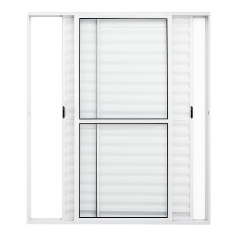 Porta Balcão de Aluminio Branco 3 Folhas Móveis com Trinco 2,10x1,50