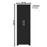 Armário Multiuso Sapateira 2 Portas Com Chave Sala Preto - 2