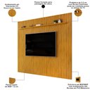 Ver imagem 3 de Painel Ripado para TV 75 pol Sala Quarto 275x240cm Lexa D05 Cedro - Lyam Decor