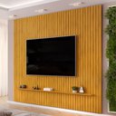 Ver imagem 4 de Painel Ripado para Tv 75 Pol Sala Quarto 275x240cm Lexa D05 Cedro - Lyam Decor