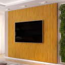 Ver imagem 2 de Painel Ripado para TV 75 pol Sala Quarto 275x240cm Lexa D05 Cedro - Lyam Decor