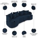 Ver imagem 3 de Sofá 4 Lugares 250cm Orgânico Quito K04 Veludo Azul Marinho - Mpozenato