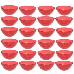 24 Tigelas Vermelha 2,3l Travessa Redonda Servir Salada Sobremesa Translúcida Crippa - 2