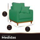 Ver imagem 7 de Kit Poltrona e Sofa Sena 2 Lugar Base de Madeira para Sala Hotel Linho Verde
