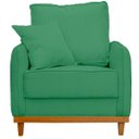 Ver imagem 3 de Kit Poltrona e Sofa Sena 2 Lugar Base de Madeira para Sala Hotel Linho Verde