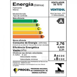Ventilador de Teto 3 Pás com Luminária Wind Ventisol 220V - 3 Ventilador de Teto 3 Pás com Luminária Wind Ventisol 220V - 3