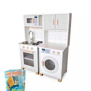 Kit Mini Cozinha Infantil e Máquina de Lavar - Cinza