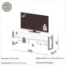 Ver imagem 5 de Rack para Tv até 60 Polegadas 2 Gavetas 180cm Industrial Freijó/preto - Dalla Costa