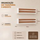 Ver imagem 3 de Prateleira Infantil Branco e Madeira Cedrinho - Porta Livros e Brinquedos