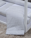 Ver imagem 2 de Edredom Berço Mini Cama Infantil 100% Algodão Percal 200 Fios Moderninhos:grid Cinza