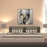 Quadro Decorativo 135x135 cm Mulher 054 com Moldura Laqueada Preto - Gran Belo - 5