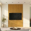 Ver imagem 1 de Painel para TV até 65 Polegadas Ripado 100% MDF 250CMX184CM Supremo Marrom