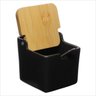 SALEIRO PORCELANA TAMPA BAMBU HAUSKRAFT ETILUX Preto - 3
