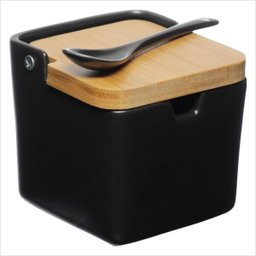 SALEIRO PORCELANA TAMPA BAMBU HAUSKRAFT ETILUX Preto - 4