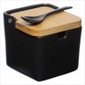 SALEIRO PORCELANA TAMPA BAMBU HAUSKRAFT ETILUX Preto - 4