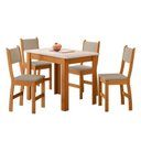 Ver imagem 2 de Conjunto Sala de Jantar Mesa Bellagio 108cm com 4 Cadeiras Lugano Yescasa Freijo UV/Off White
