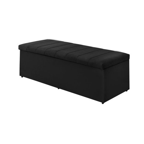 Calçadeira Baú Vitoria 138 cm Suede Preto