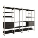 Ver imagem 2 de Guarda Roupa Aberto Industrial Casal Modulado Completo Preto Cabideiro com Gavetas Ferro Branco