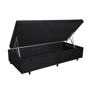 Cama Box Baú Solteiro 88 Bello Box - Suede Preto
