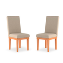 Ver imagem 1 de Kit 02 Cadeiras Alice Para Sala de Jantar Linho Bege - Madeira Prima Deccor