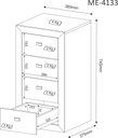 Ver imagem 4 de Gaveteiro com 4 Gavetas Branco Tecnomobili Me4133 Cor: Nogal