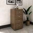 Ver imagem 1 de Gaveteiro com 4 Gavetas Branco Tecnomobili Me4133 Cor: Nogal