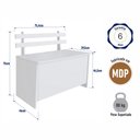Ver imagem 4 de Caixa Porta Trecos 75cm com Assento Branco Cl001 Completa Móveis