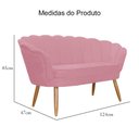 Ver imagem 4 de Namoradeira Estofada 2 Lugares Para Sala Comercial Pétala Suede Rosa Barbie - LM DECOR