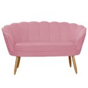 Ver imagem 1 de Namoradeira Estofada 2 Lugares Para Sala Comercial Pétala Suede Rosa Barbie - LM DECOR