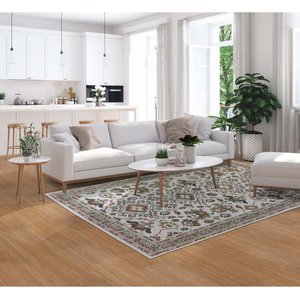 Tapete Sala Classico Oriental 200X250 Cm Tipo Belga 51 Cinza