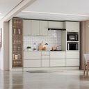 Ver imagem 3 de Cozinha Completa Fineze 7 Portas 8 Gavetas com Vidro 100% MDF Areia Hp - Henn