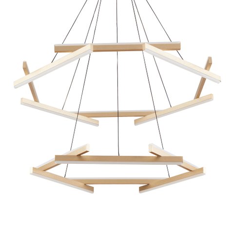 Lustre Pendente Nordecor Wida 2786 Preto / Ouro Champagne Led Bivolt Preto / Ouro Champagne 2786
