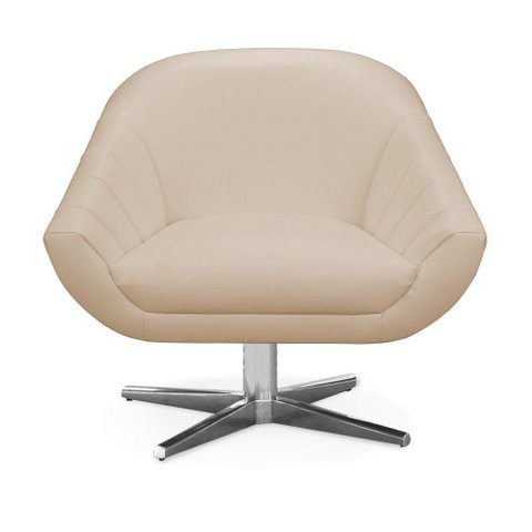 Poltrona Giratória Giovana Corino Base Cromada