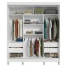 Guarda-Roupa Casal com Pés 3 Portas de Correr de Espelho Reno Madesa - 8