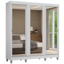 Ver imagem 3 de Guarda-Roupa Casal com Pés 3 Portas de Correr de Espelho Reno Madesa