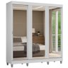 Guarda-Roupa Casal com Pés 3 Portas de Correr de Espelho Reno Madesa - 3