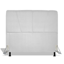 Ver imagem 1 de Cabeceira Estofada Topázio 195 cm Para Cama Box Quarto King Size Luxo MV Estofados Sintético