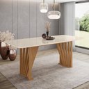 Ver imagem 6 de Conjunto Mesa Adriana 200cm com Vidro 06 Cadeiras Anne Marrom/Nature/Off White/Bege/Creme