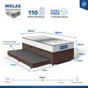 Ver imagem 3 de Cama Box Baú com Colchão de Molas Ensacadas Double Face Essence Probel + Auxiliar Solteiro 88cm