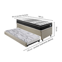 Ver imagem 2 de Bicama Box Baú Solteiro com Colchão Gransleep Ecoflex Molas Verticoil Linho Bege 88x188