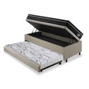 Ver imagem 4 de Bicama Box Baú Solteiro com Colchão Gransleep Ecoflex Molas Verticoil Linho Bege 88x188
