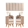 Kit Mesa de cabeceira 2 Gavetas - Pop - Com cabeceira queen 1,60 Areia - Off White/Nature - 1