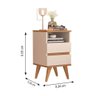 Kit Mesa de cabeceira 2 Gavetas - Pop - Com cabeceira queen 1,60 Areia - Off White/Nature - 4