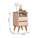 Ver imagem 4 de Kit Mesa de cabeceira 2 Gavetas - Pop - Com cabeceira queen 1,60 Areia - Off White/Nature