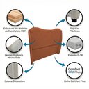 Ver imagem 3 de Cabeceira Orgânica para Cama Box Casal Padrão Luma 140cm Bouclê Terracota - Abmaza