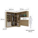 Ver imagem 4 de Quarto de Canto Casal com Guarda Roupa Aéreo e Cabeceira Paris Luciane Móveis