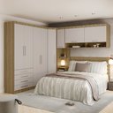 Ver imagem 1 de Quarto de Canto Casal com Guarda Roupa Aéreo e Cabeceira Paris Luciane Móveis