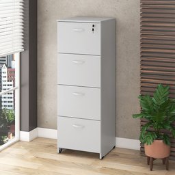 Armário para arquivos 4 Gavetas com chave 46cm WebOffice Cinza - 1