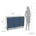 Ver imagem 5 de Balcão de Cozinha Amara 120x81cm com 3 Gavetas e 2 Portas Branco/Azul 250021